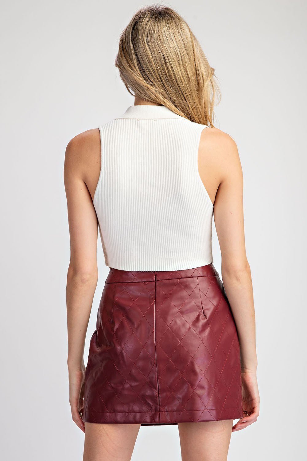 Quilted Pleather Mini Skirt - Wild Azalea Boutique