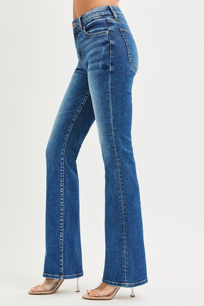 Risen High Waisted Bootcut Jeans - Wild Azalea Boutique