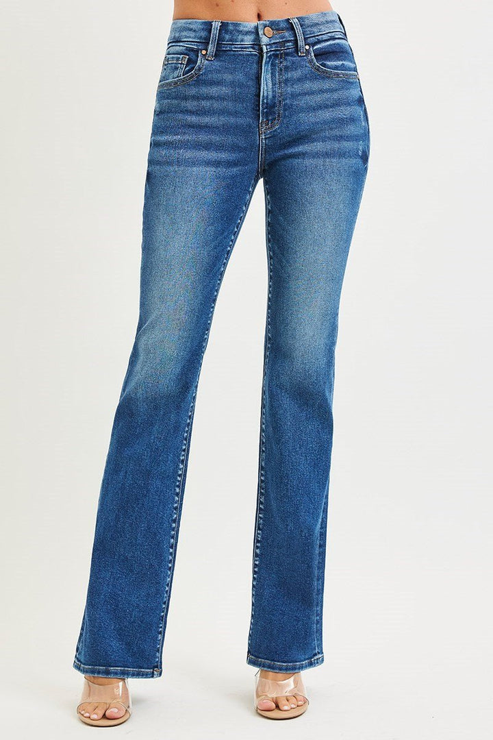 Risen High Waisted Bootcut Jeans - Wild Azalea Boutique