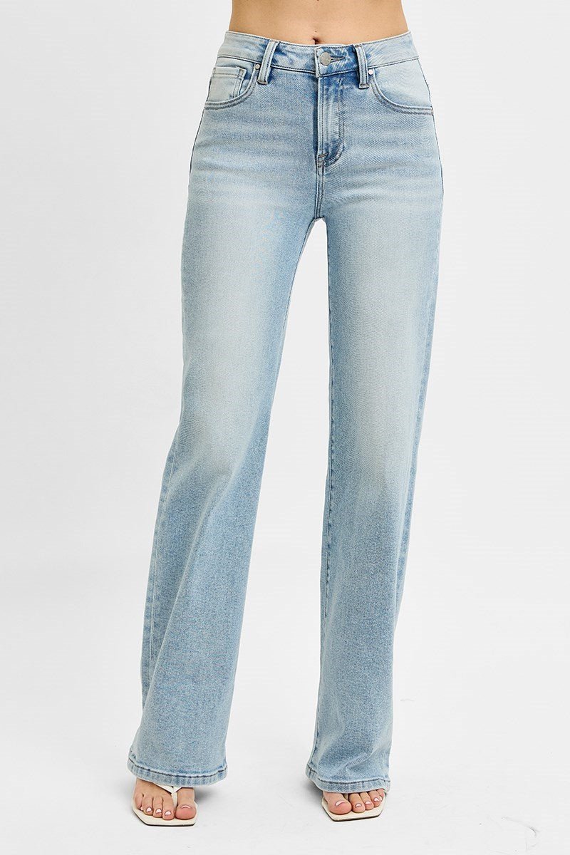 Risen High Waisted Wide 90's Jeans - Wild Azalea Boutique