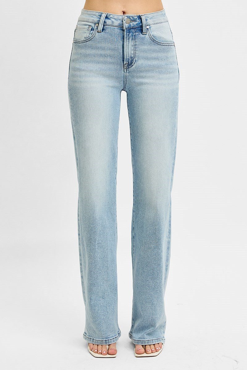 Risen High Waisted Wide 90's Jeans - Wild Azalea Boutique