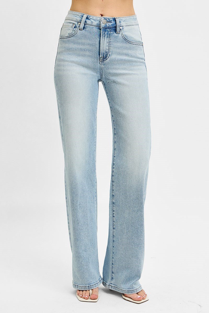 Risen High Waisted Wide 90's Jeans - Wild Azalea Boutique