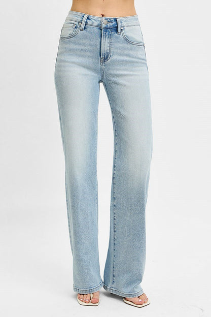Risen High Waisted Wide 90's Jeans - Wild Azalea Boutique