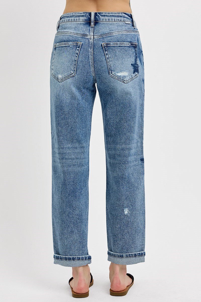 Risen Mid Rise Boyfriend Jeans - Wild Azalea Boutique