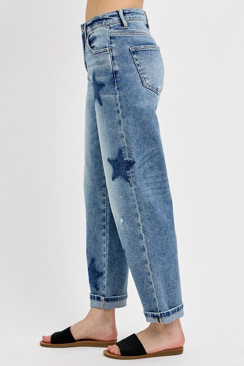 Risen Mid Rise Boyfriend Jeans - Wild Azalea Boutique