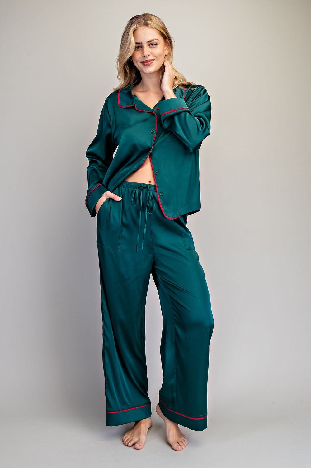 Satin Holiday Lounge Set - Wild Azalea Boutique