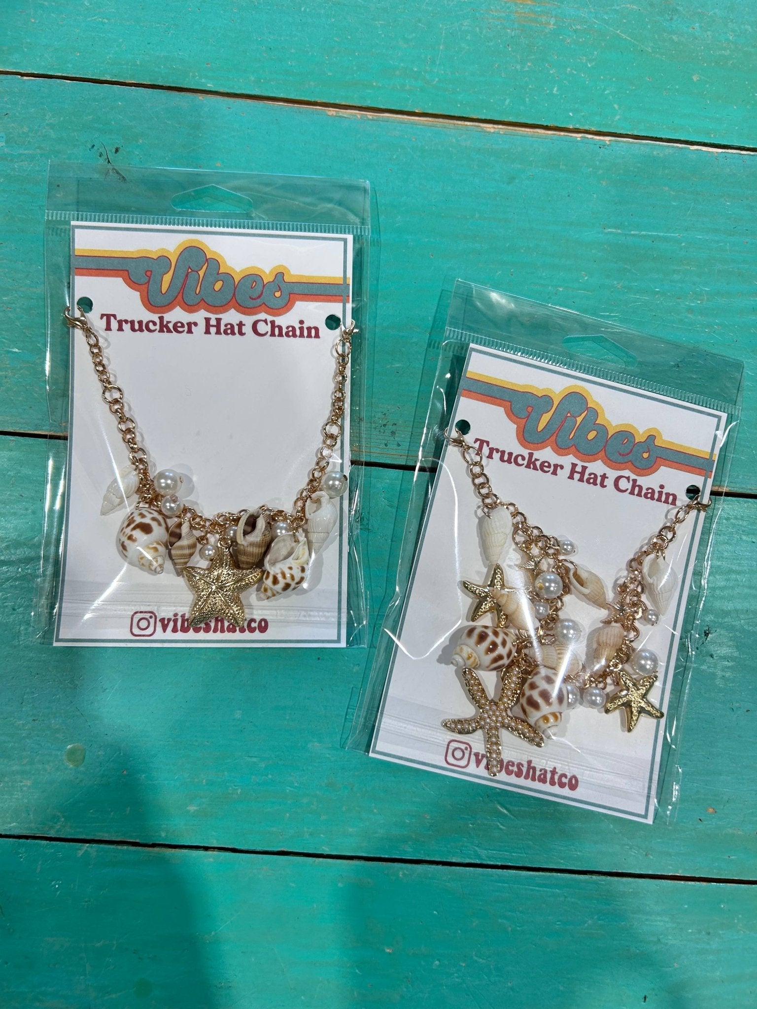 Seashell and Pearl Trucker Hat Chain - Wild Azalea Boutique