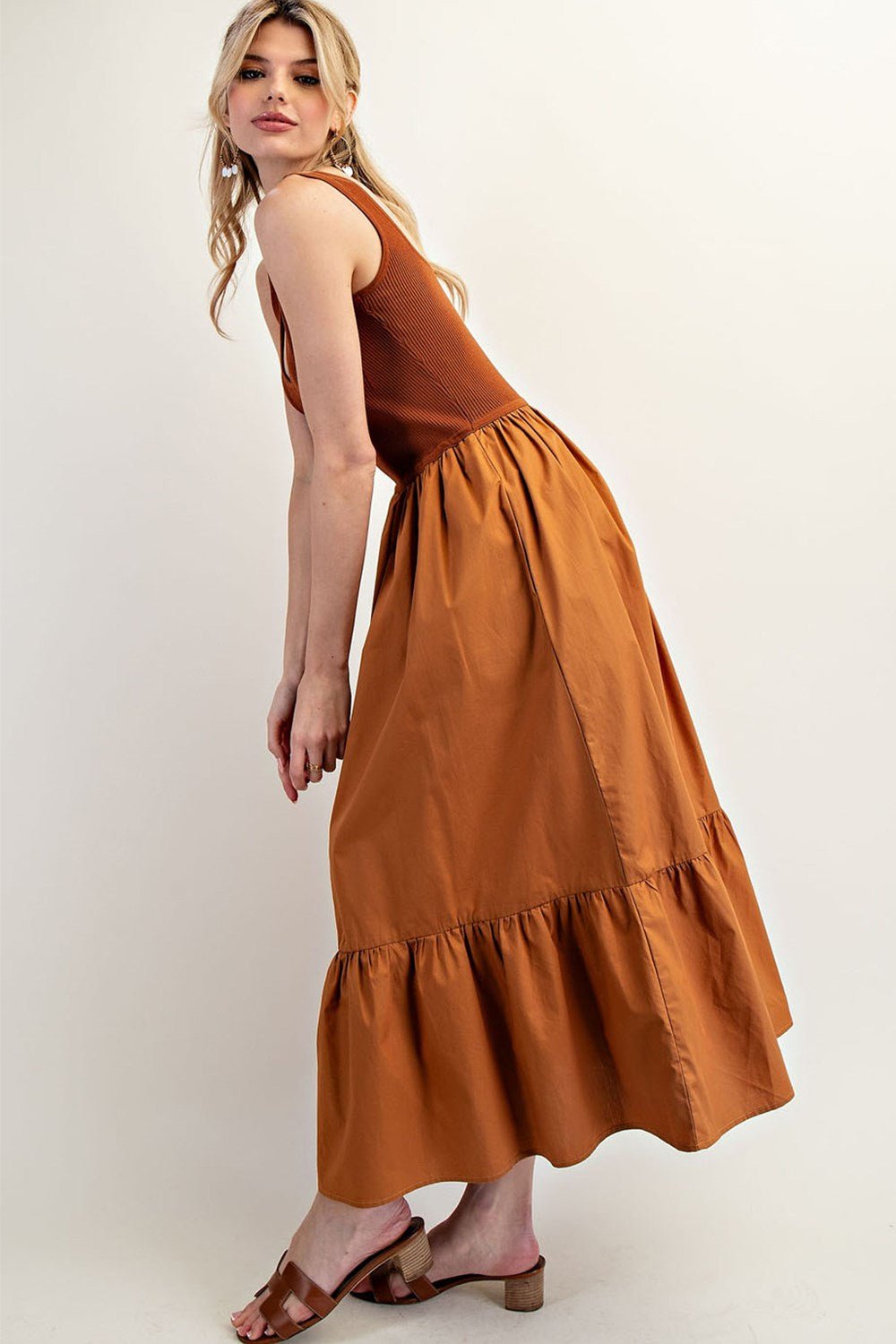 Sleeveless Ribbed Ruffle Maxi Dress - Wild Azalea Boutique