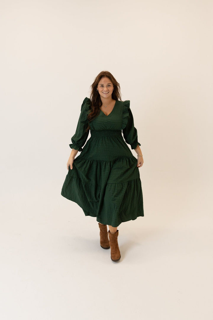 Smocked Tiered Maxi Dress with Puff Sleeves - Wild Azalea Boutique