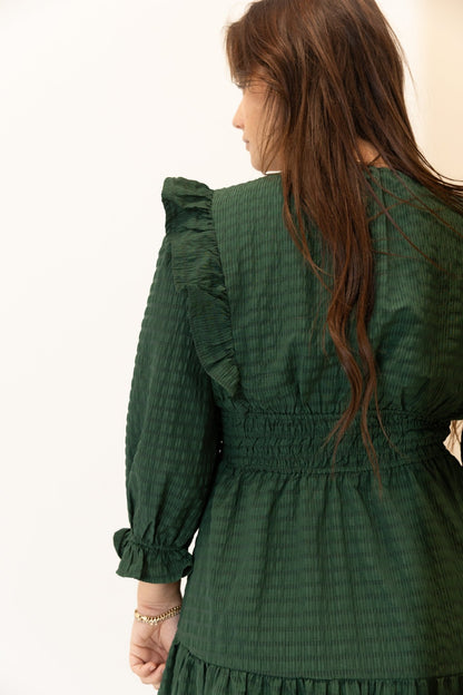 Smocked Tiered Maxi Dress with Puff Sleeves - Wild Azalea Boutique