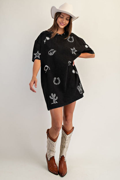Soft Western Graphic T-Shirt Dress - Wild Azalea Boutique