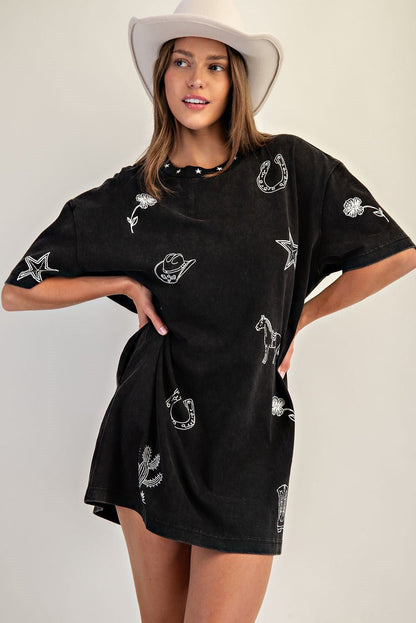 Soft Western Graphic T-Shirt Dress - Wild Azalea Boutique