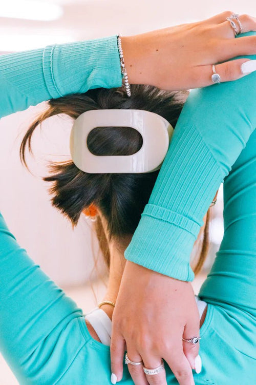 Teleties Almond Beige Flat Round Hair Clip - Wild Azalea Boutique