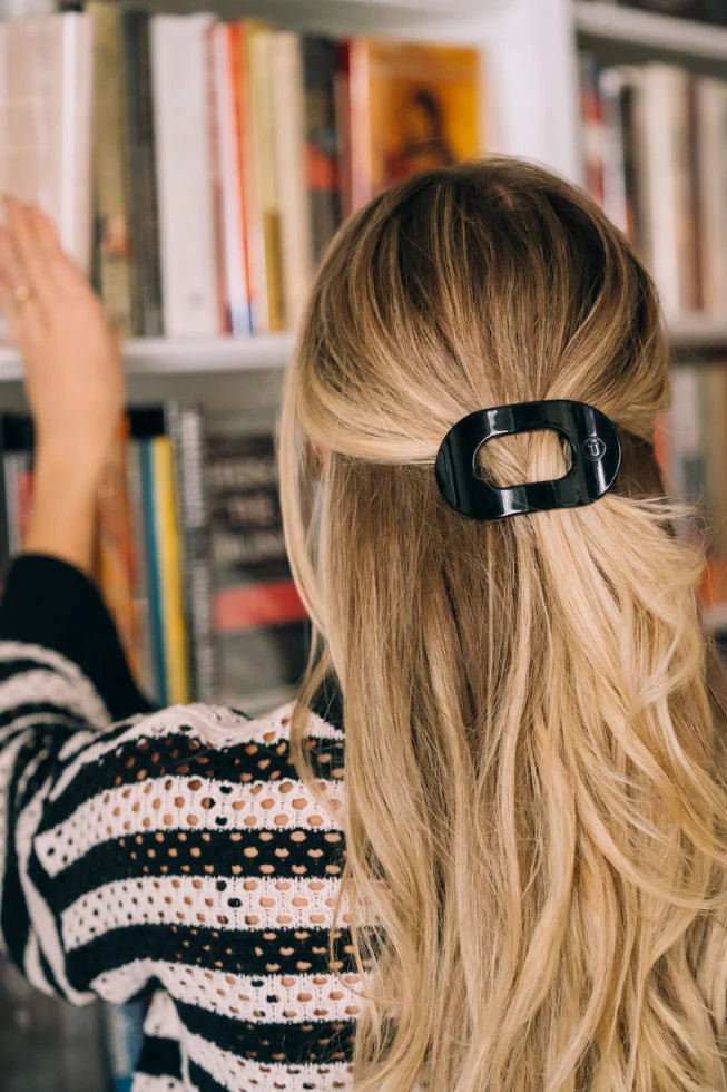 Teleties Flat Round Clip Jet Black - Wild Azalea Boutique