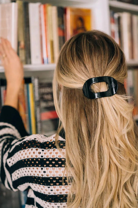 Teleties Flat Round Clip Jet Black - Wild Azalea Boutique