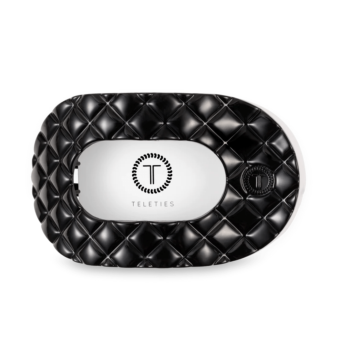 Teleties Jet Black Quilted Large Flat Round Hair Clip - Wild Azalea Boutique