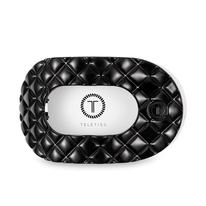 Teleties Jet Black Quilted Large Flat Round Hair Clip - Wild Azalea Boutique