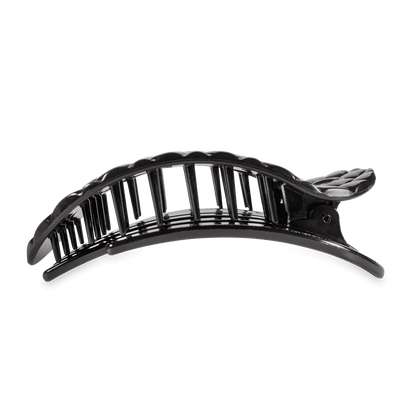 Teleties Jet Black Quilted Large Flat Round Hair Clip - Wild Azalea Boutique