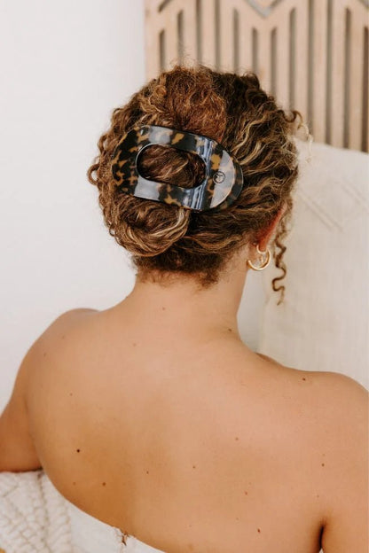 Teleties Tortoise Flat Round Hair Clip - Wild Azalea Boutique