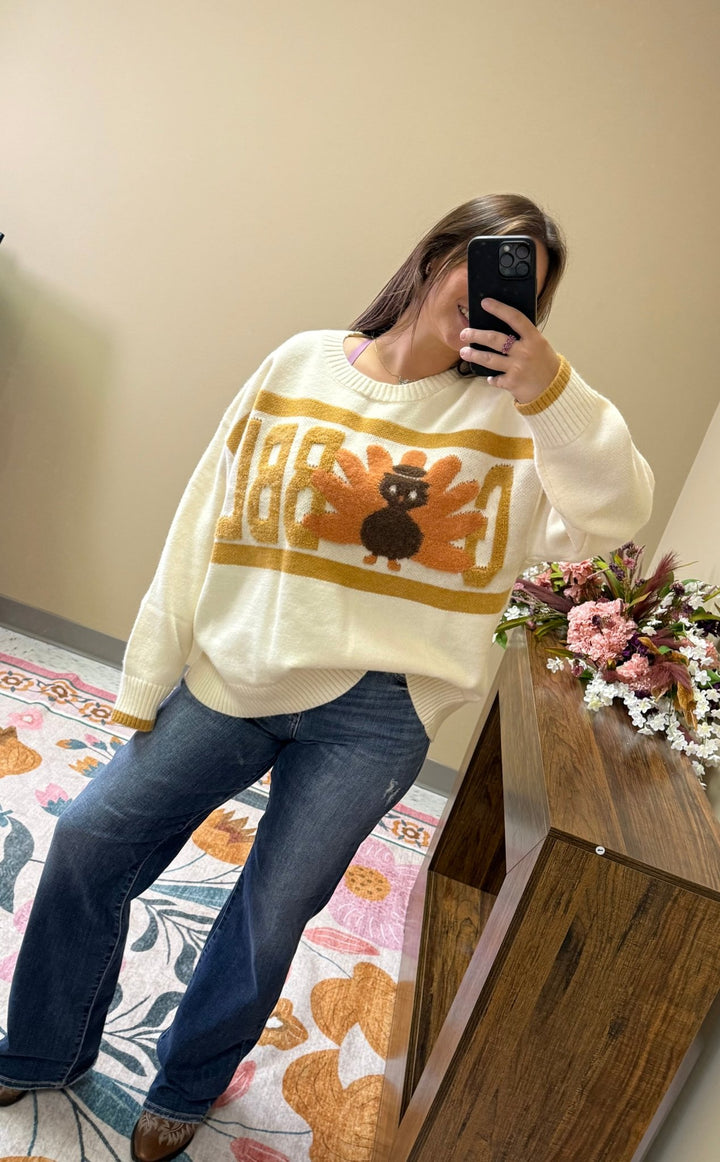 Thanksgiving Sweater Gobble Turkey - Wild Azalea Boutique