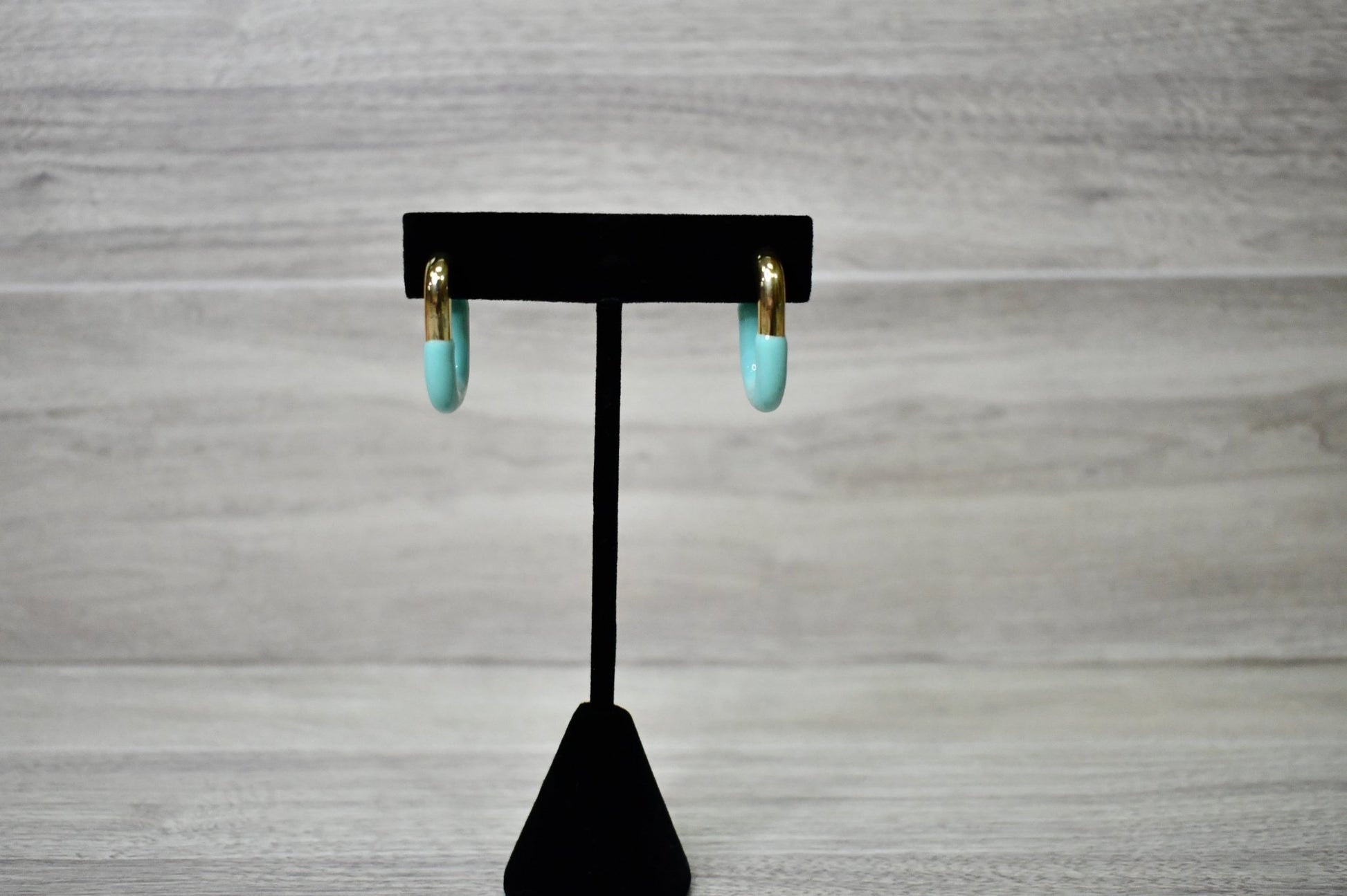 Turquoise and Gold Mini Hoops - Wild Azalea Boutique