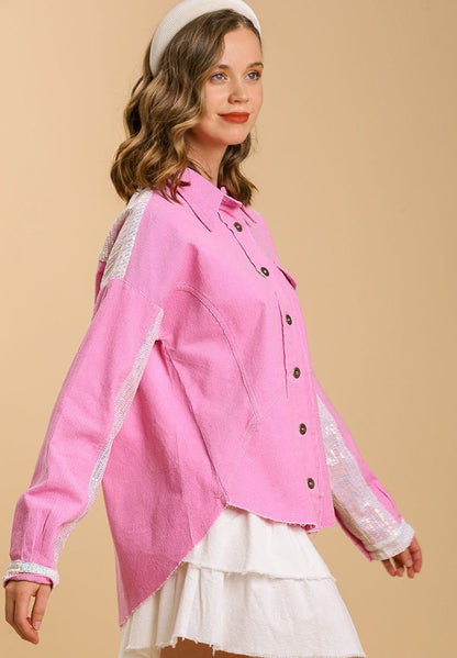 Umgee Corduroy Button Up Shacket - Wild Azalea Boutique