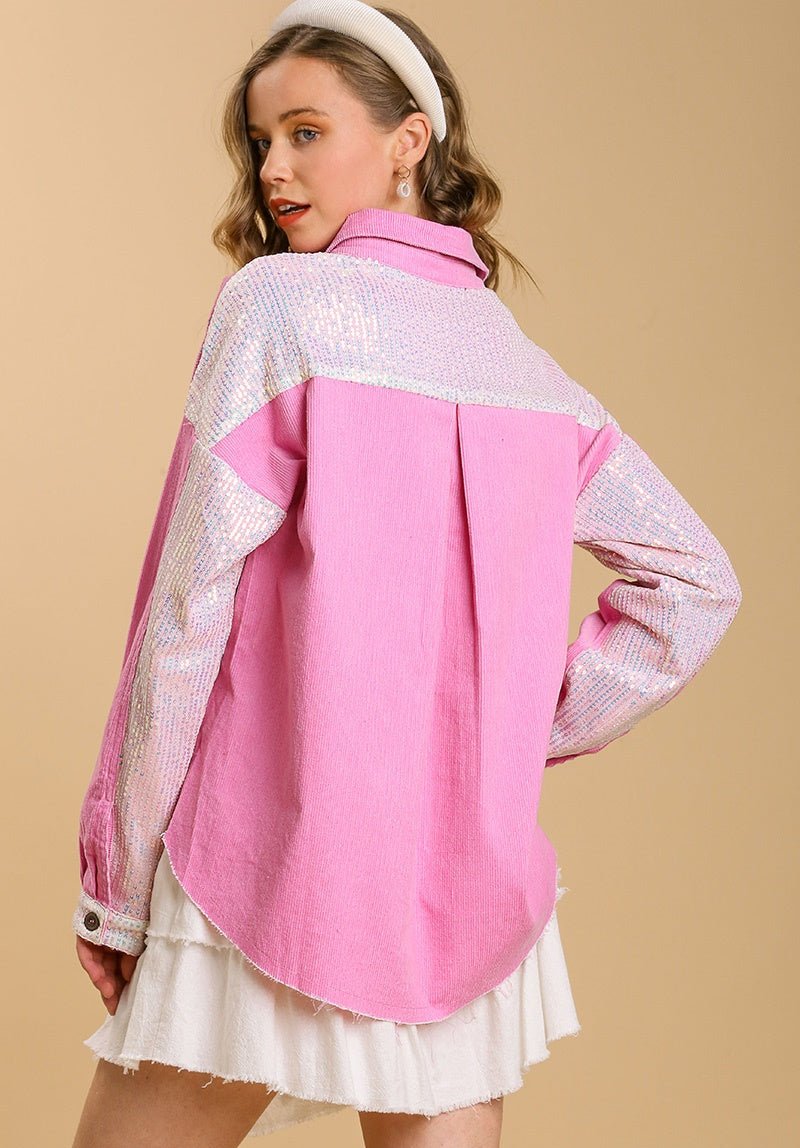 Umgee Corduroy Button Up Shacket - Wild Azalea Boutique