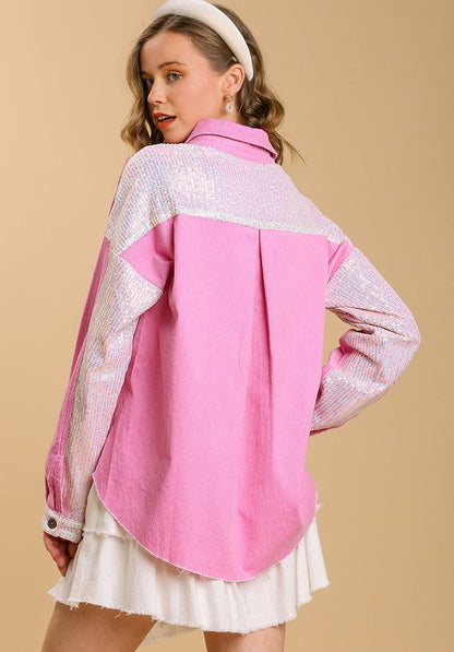 Umgee Corduroy Button Up Shacket - Wild Azalea Boutique