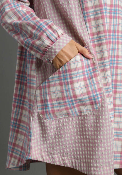 Umgee Flannel Dress - Wild Azalea Boutique