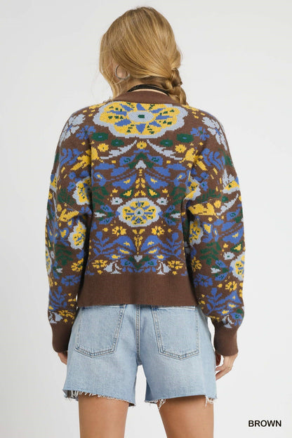 Umgee Floral Cropped Button Up Cardigan - Wild Azalea Boutique