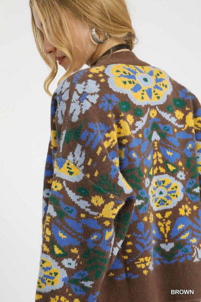 Umgee Floral Cropped Button Up Cardigan - Wild Azalea Boutique