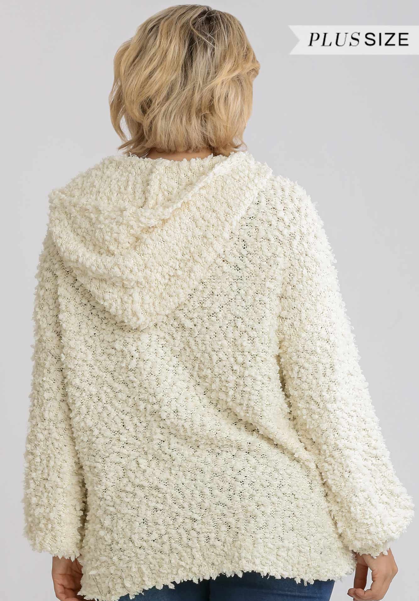 Umgee Fuzzy Long Sleeve Hooded Pullover Sweater - Wild Azalea Boutique