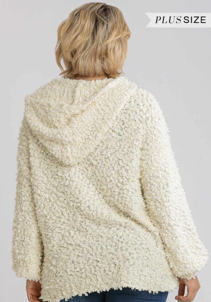 Umgee Fuzzy Long Sleeve Hooded Pullover Sweater - Wild Azalea Boutique