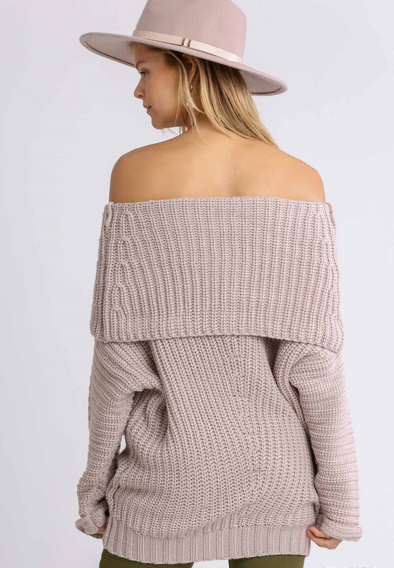 Umgee Off The Shoulder Knitted Sweater - Wild Azalea Boutique
