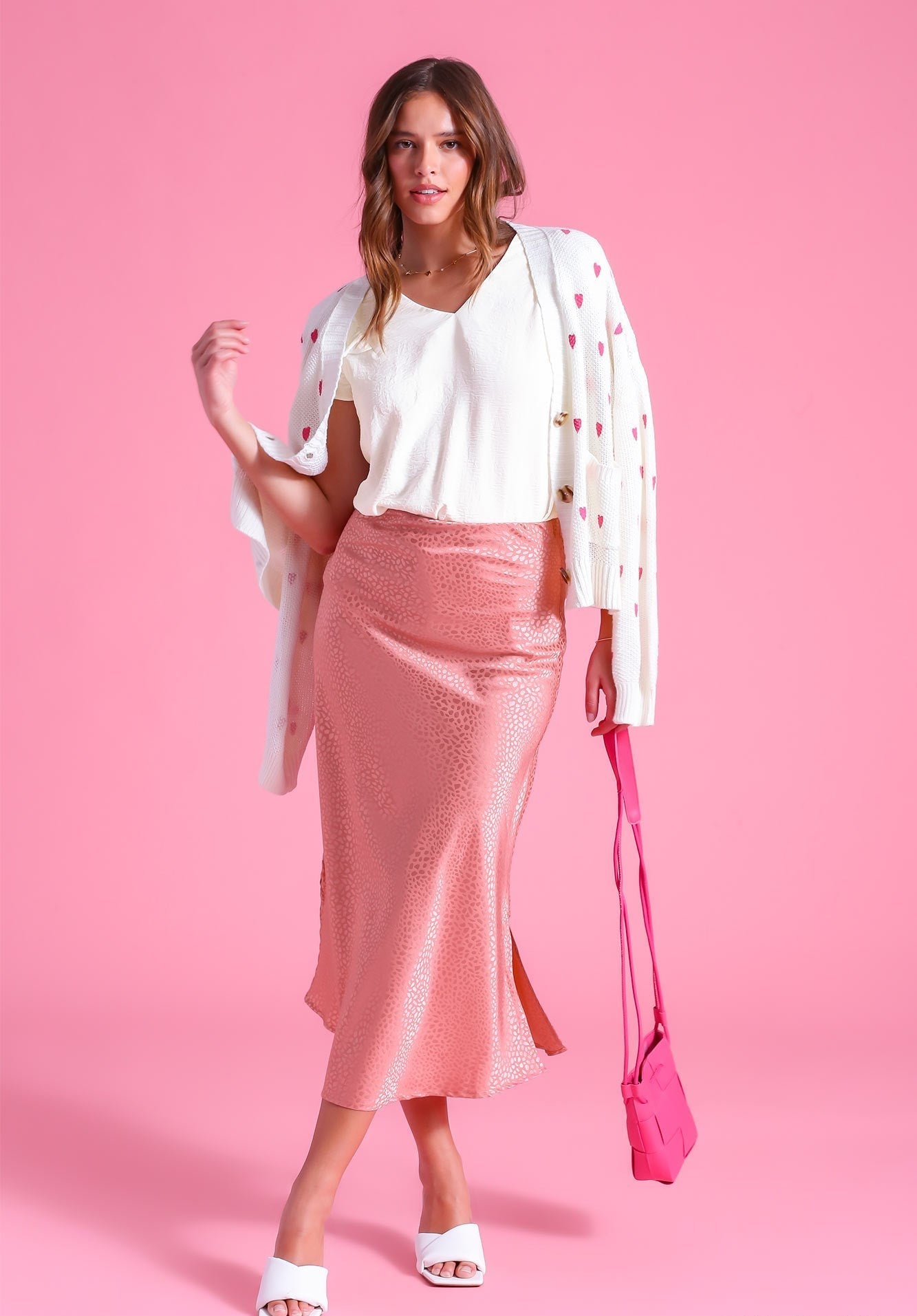 Umgee Satin Animal Print Midi Skirt - Wild Azalea Boutique