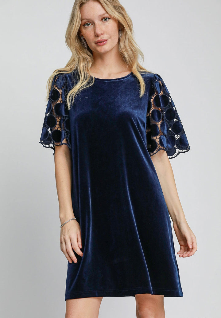 Umgee Velvet Shift Dress - Wild Azalea Boutique