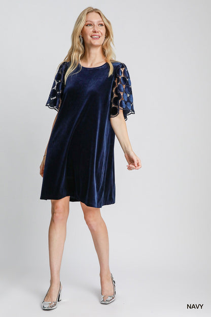 Umgee Velvet Shift Dress - Wild Azalea Boutique