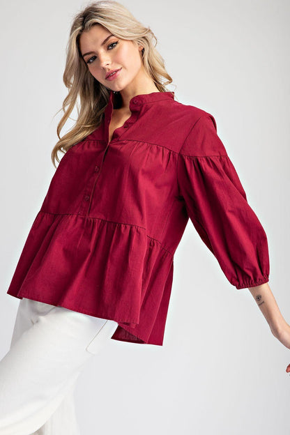 Valentines Day Tiered Blouse - Wild Azalea Boutique