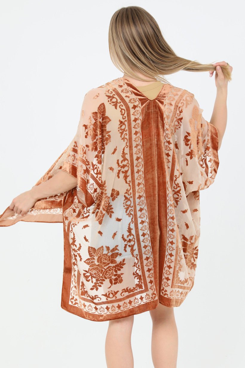 Velvet Burnout Floral Cardigan - Wild Azalea Boutique