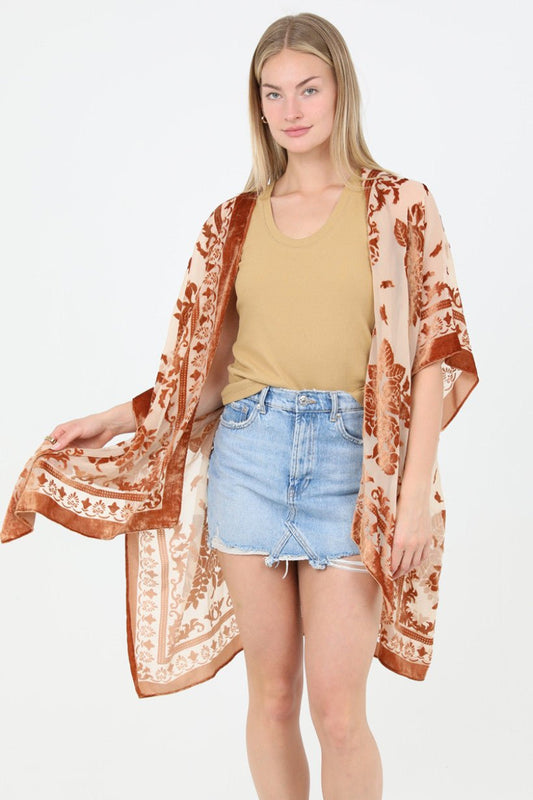 Velvet Burnout Floral Cardigan - Wild Azalea Boutique