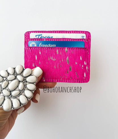 Western Cowhide Credit Card Holder - Wild Azalea Boutique