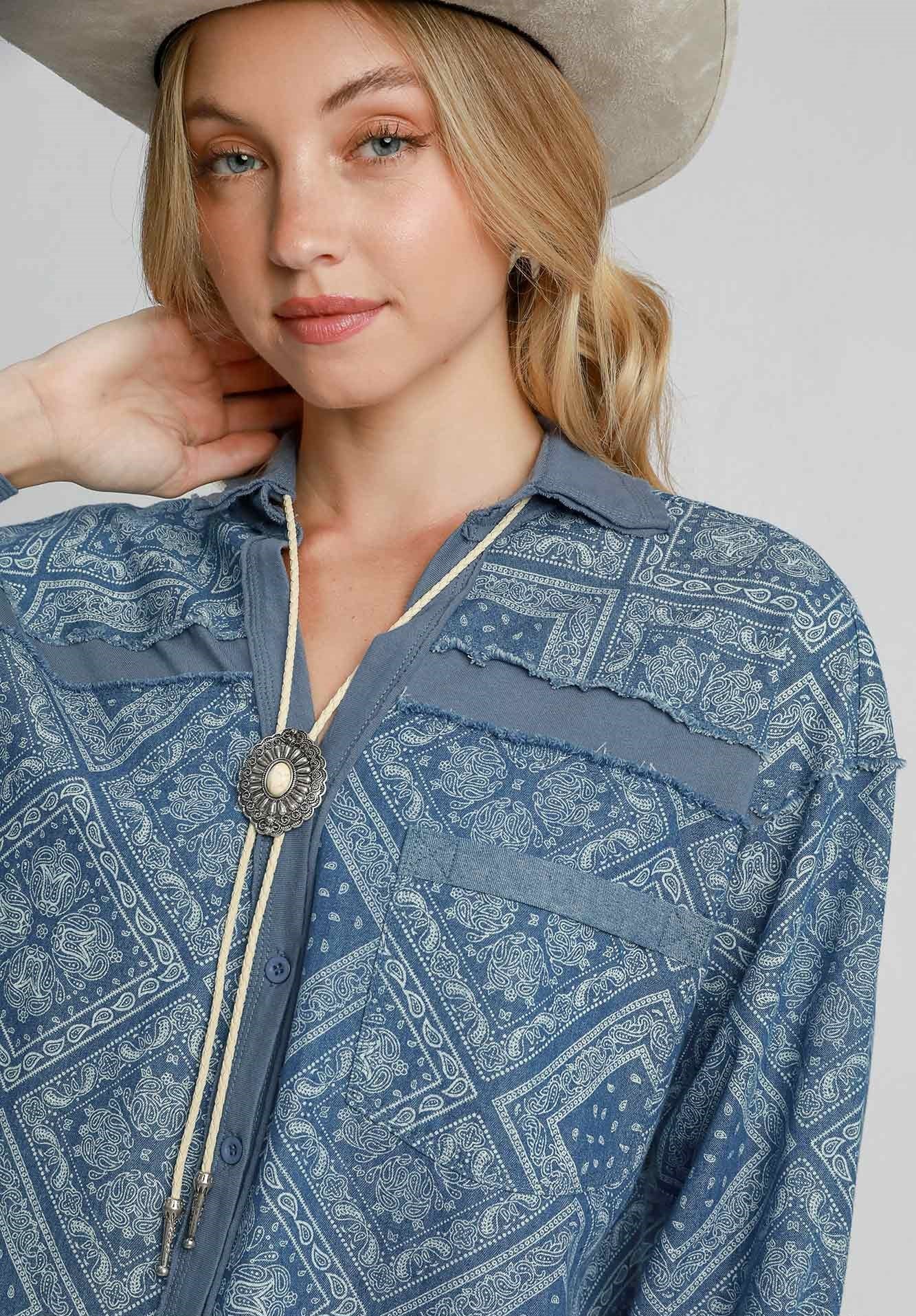 Western Denim Shacket - Wild Azalea Boutique