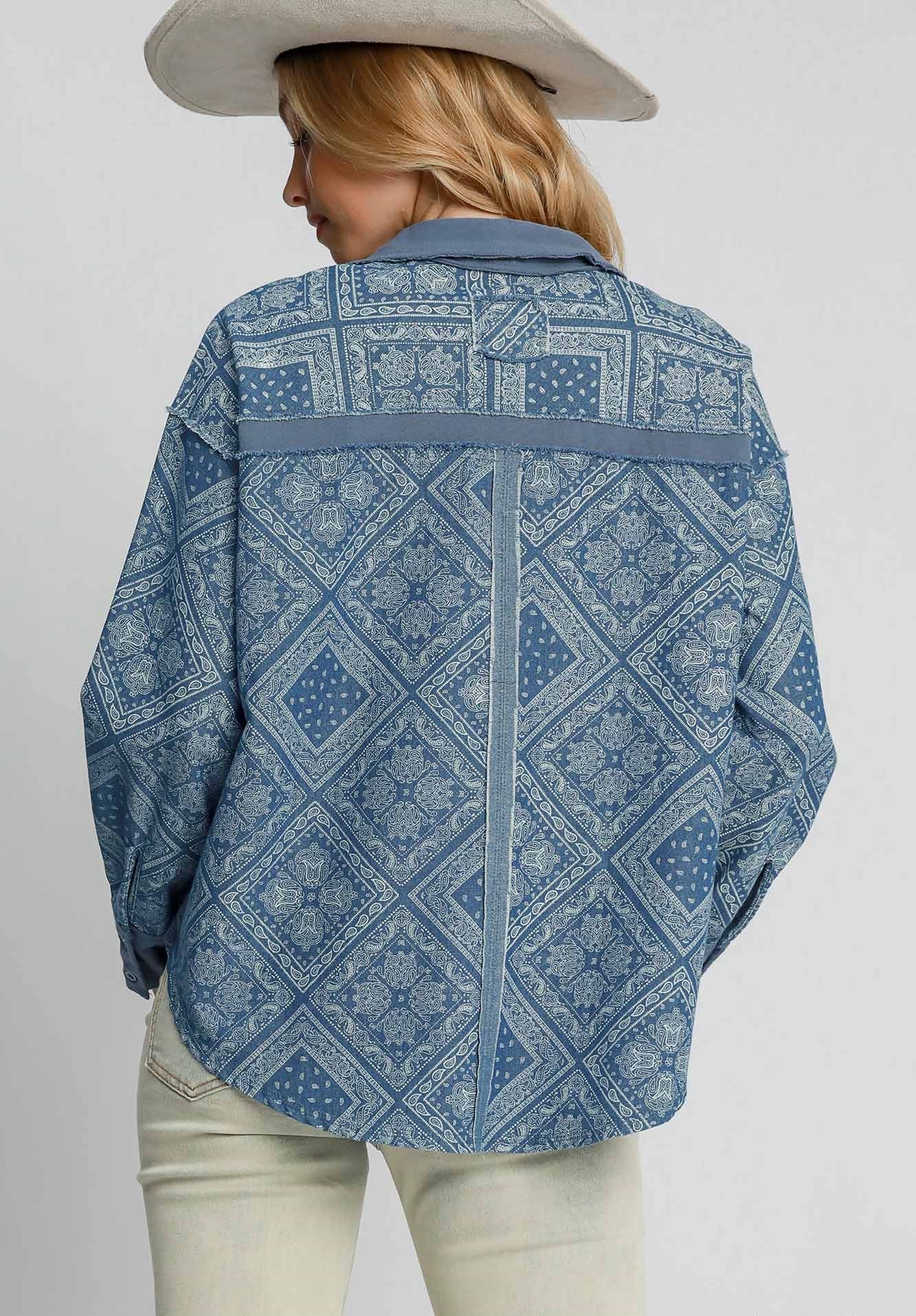 Western Denim Shacket - Wild Azalea Boutique