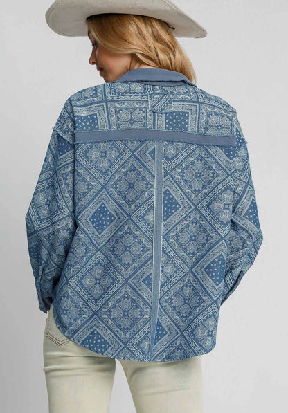 Western Denim Shacket - Wild Azalea Boutique