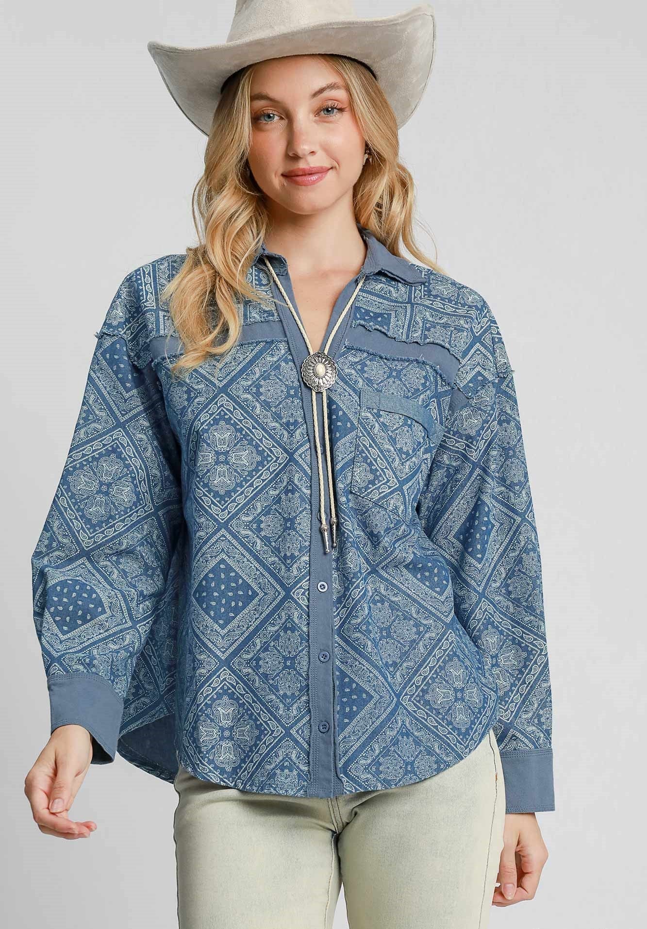 Western Denim Shacket - Wild Azalea Boutique