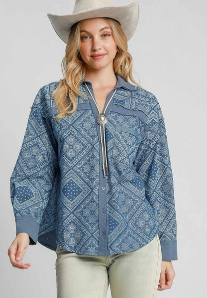 Western Denim Shacket - Wild Azalea Boutique