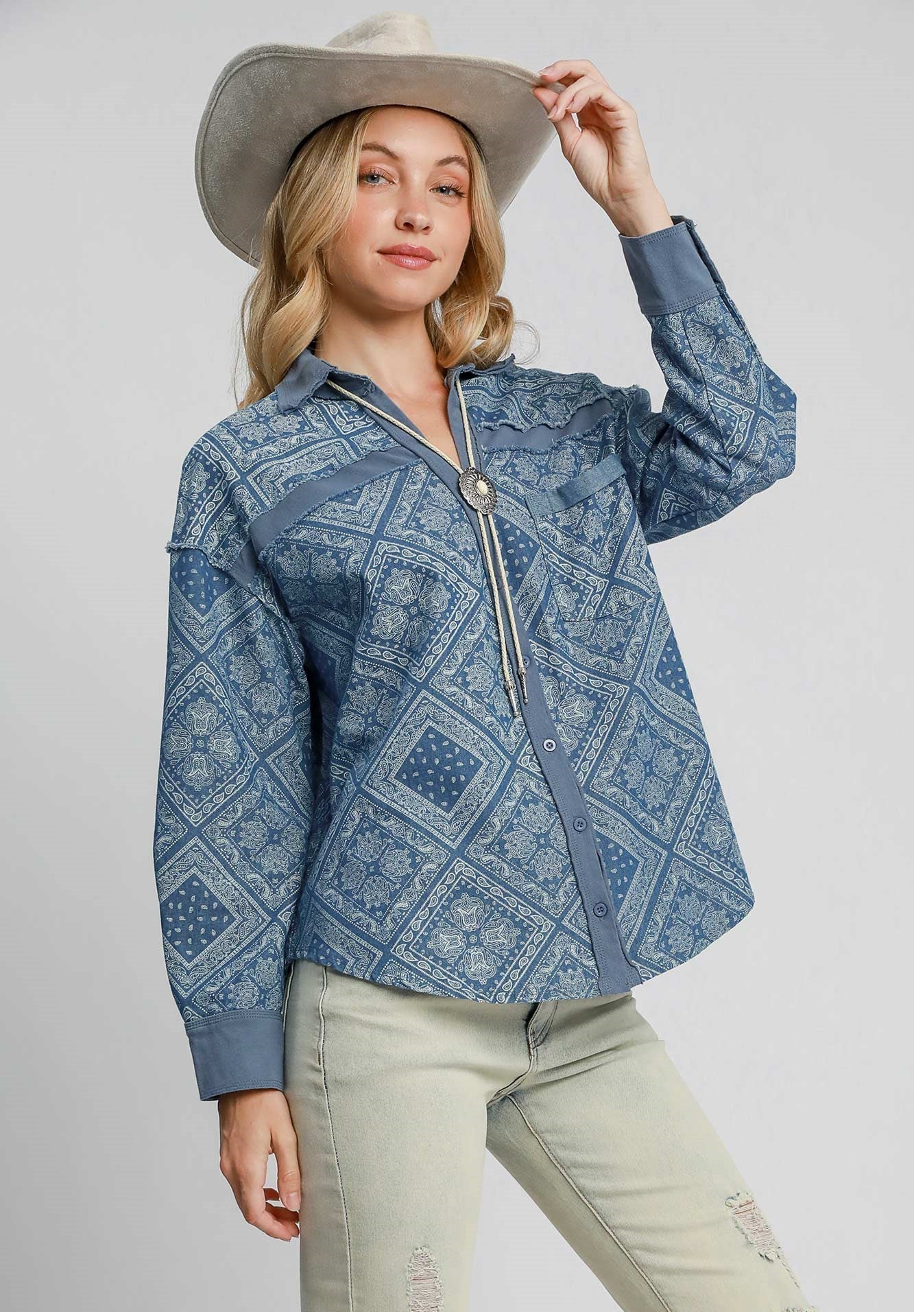 Western Denim Shacket - Wild Azalea Boutique