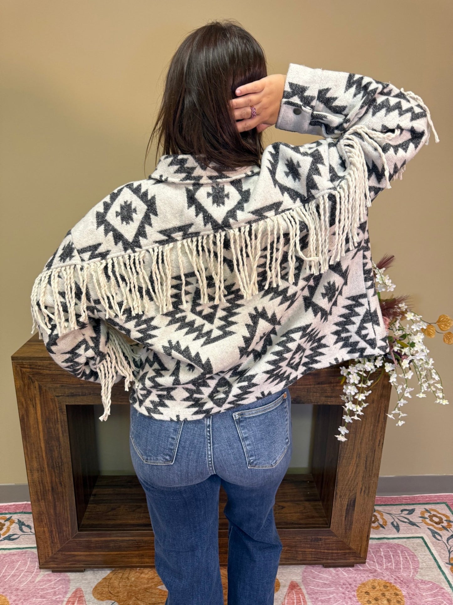 Western Fringe Aztec Jacket - Wild Azalea Boutique