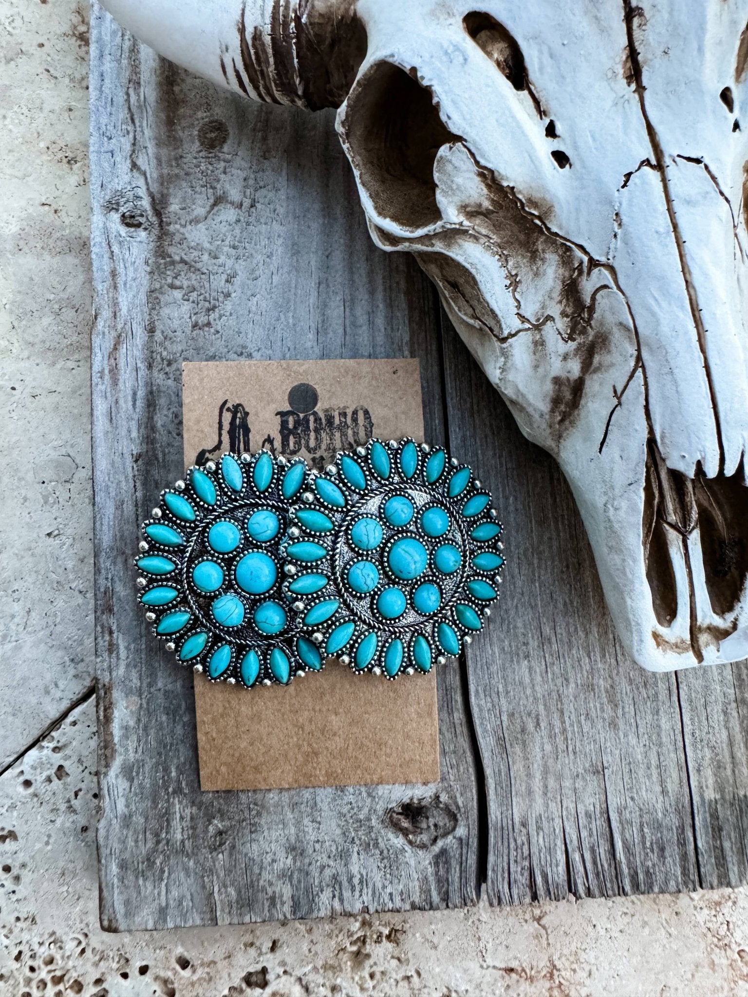 Western Round Concho Earrings - Wild Azalea Boutique
