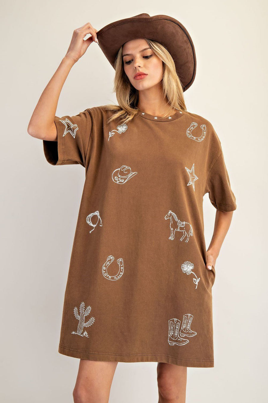 Soft Western Graphic T-Shirt Dress – Wild Azalea Boutique Soft Western Graphic T-Shirt Dress – Wild Azalea Boutique